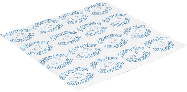 Blue sandwich wrapping paper, flat