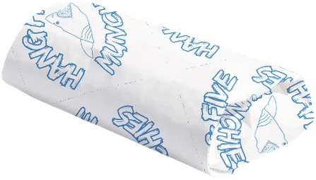 Blue sandwich wrapping paper, wrapped