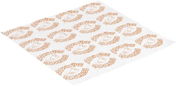 Orange sandwich wrapping paper, flat