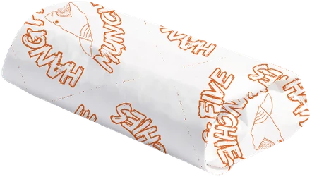 Orange sandwich wrapping paper, wrapped