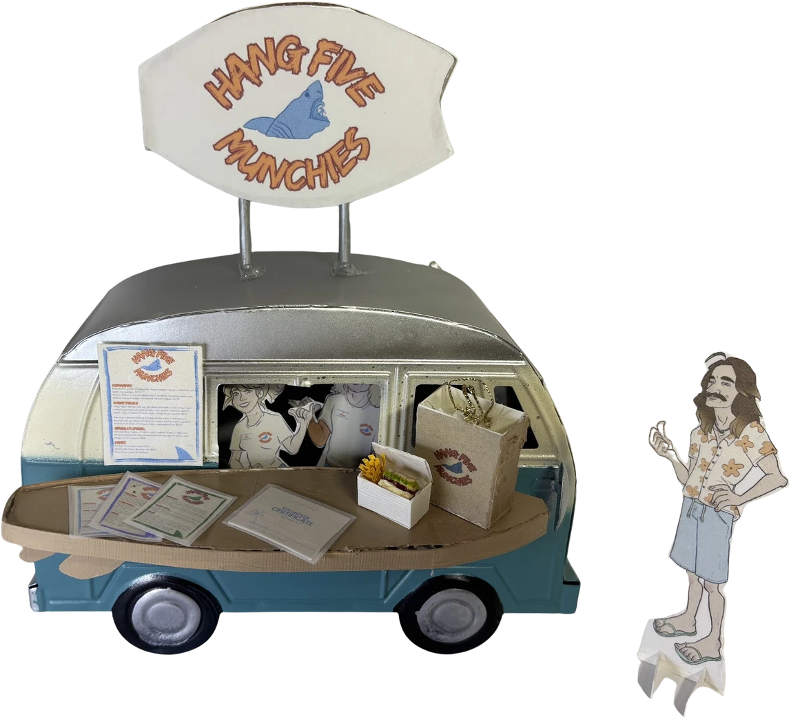 Physical scale model of the full Hang Five Munchies scene